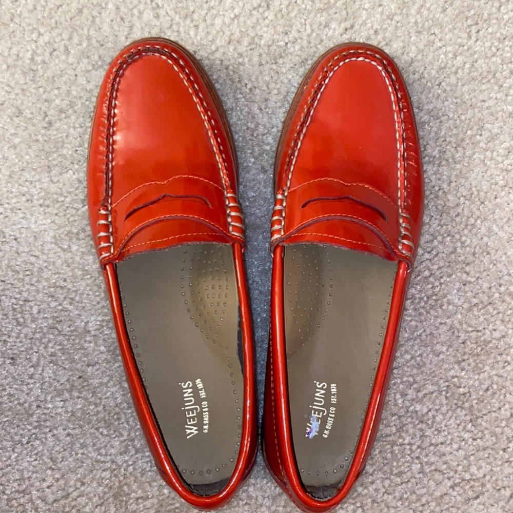 G.H. Bass red Whitney Weejun loafers